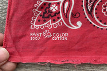 Red Paisley Fast Color Bandana with Trunk Up Elephant